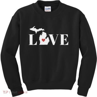 I Love Michigan Kids Sweatshirt