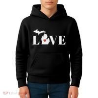 I Love Michigan Kids Hoodie thumb 4