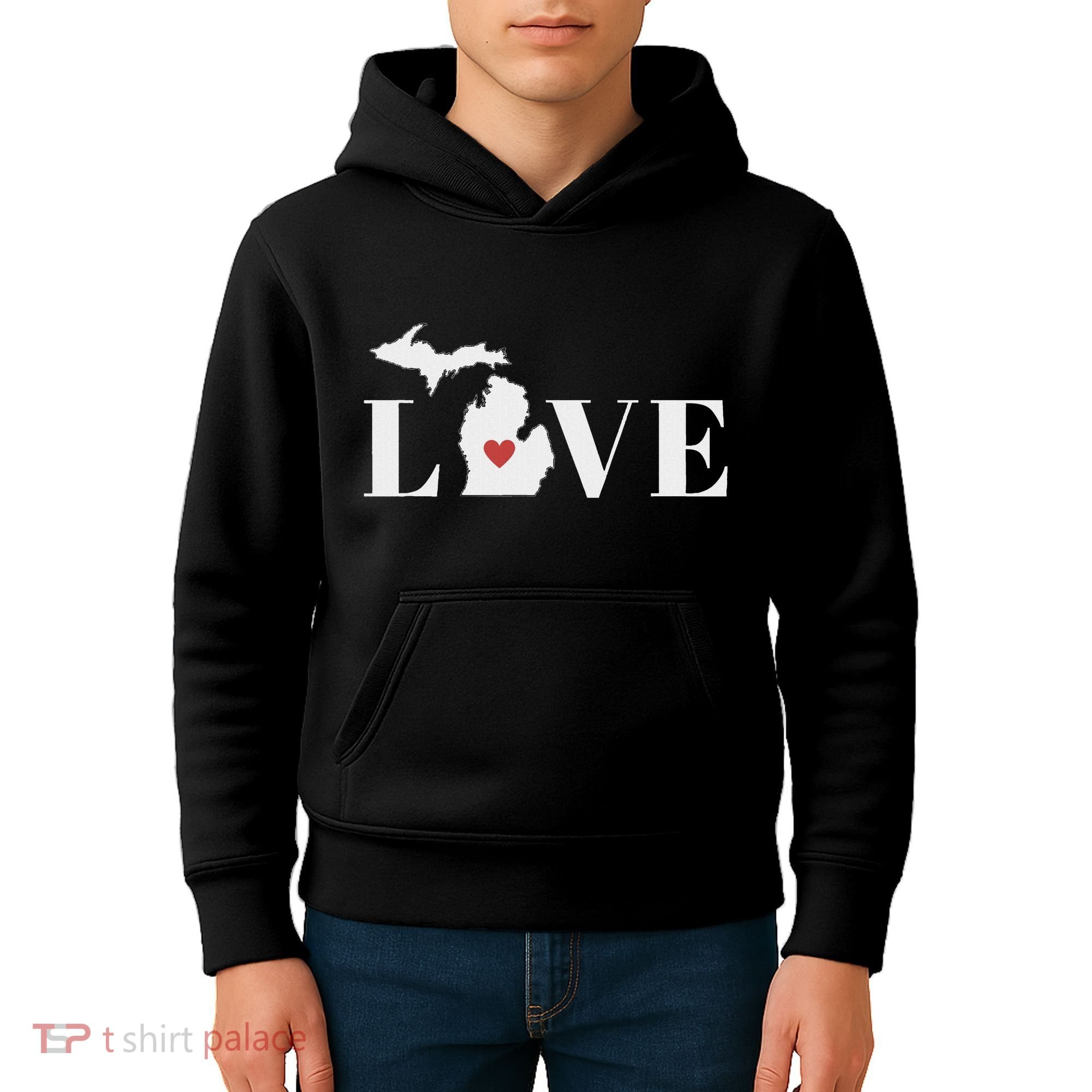 I Love Michigan Kids Hoodie