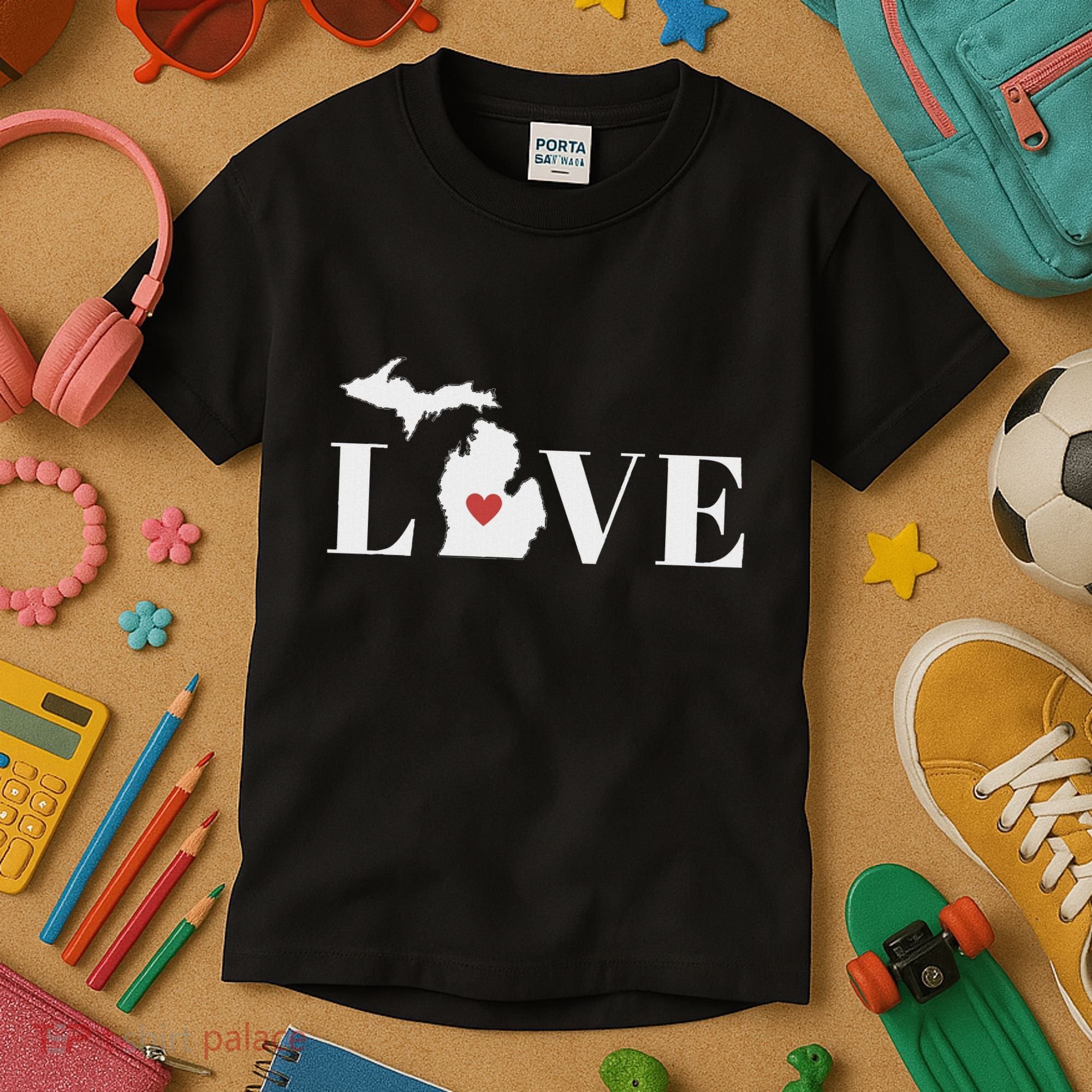 I Love Michigan Kids T-Shirt