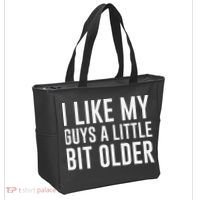 I Like My Guys A Little Bit Older Funny Quote Tote Bag thumb 2