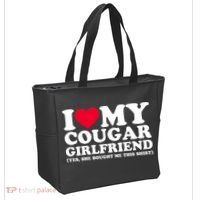 I Love My Cougar Girlfriend GF She Bought Me This Shirt Tote Bag thumb 2