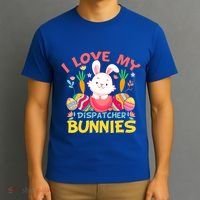 I Love My Dispatcher Bunnies 911 Dispatcher Easter Day Great Gift T-Shirt thumb 3