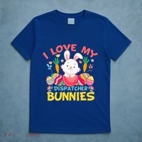 I Love My Dispatcher Bunnies 911 Dispatcher Easter Day Great Gift T-Shirt thumb 5