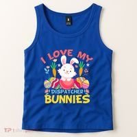 I Love My Dispatcher Bunnies 911 Dispatcher Easter Day Great Gift Tank Top thumb 2