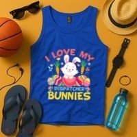 I Love My Dispatcher Bunnies 911 Dispatcher Easter Day Great Gift Tank Top thumb 4