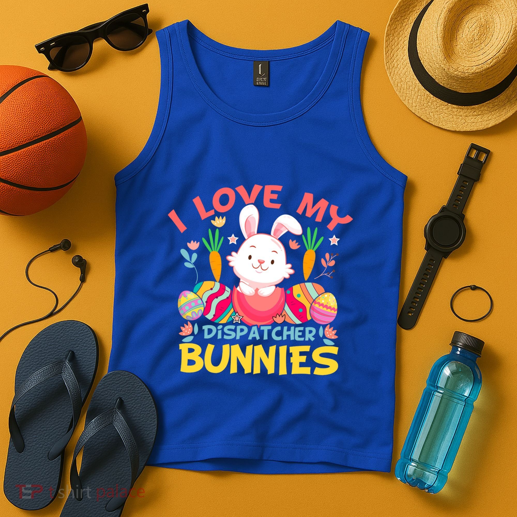 I Love My Dispatcher Bunnies 911 Dispatcher Easter Day Great Gift Tank Top