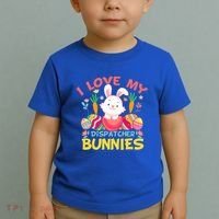I Love My Dispatcher Bunnies 911 Dispatcher Easter Day Great Gift Toddler T-Shirt thumb 2