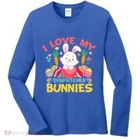 I Love My Dispatcher Bunnies 911 Dispatcher Easter Day Great Gift Women's Long Sleeve Shirt thumb 0