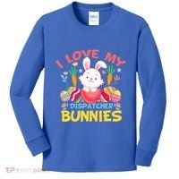 I Love My Dispatcher Bunnies 911 Dispatcher Easter Day Great Gift Kids Long Sleeve Shirt thumb 0