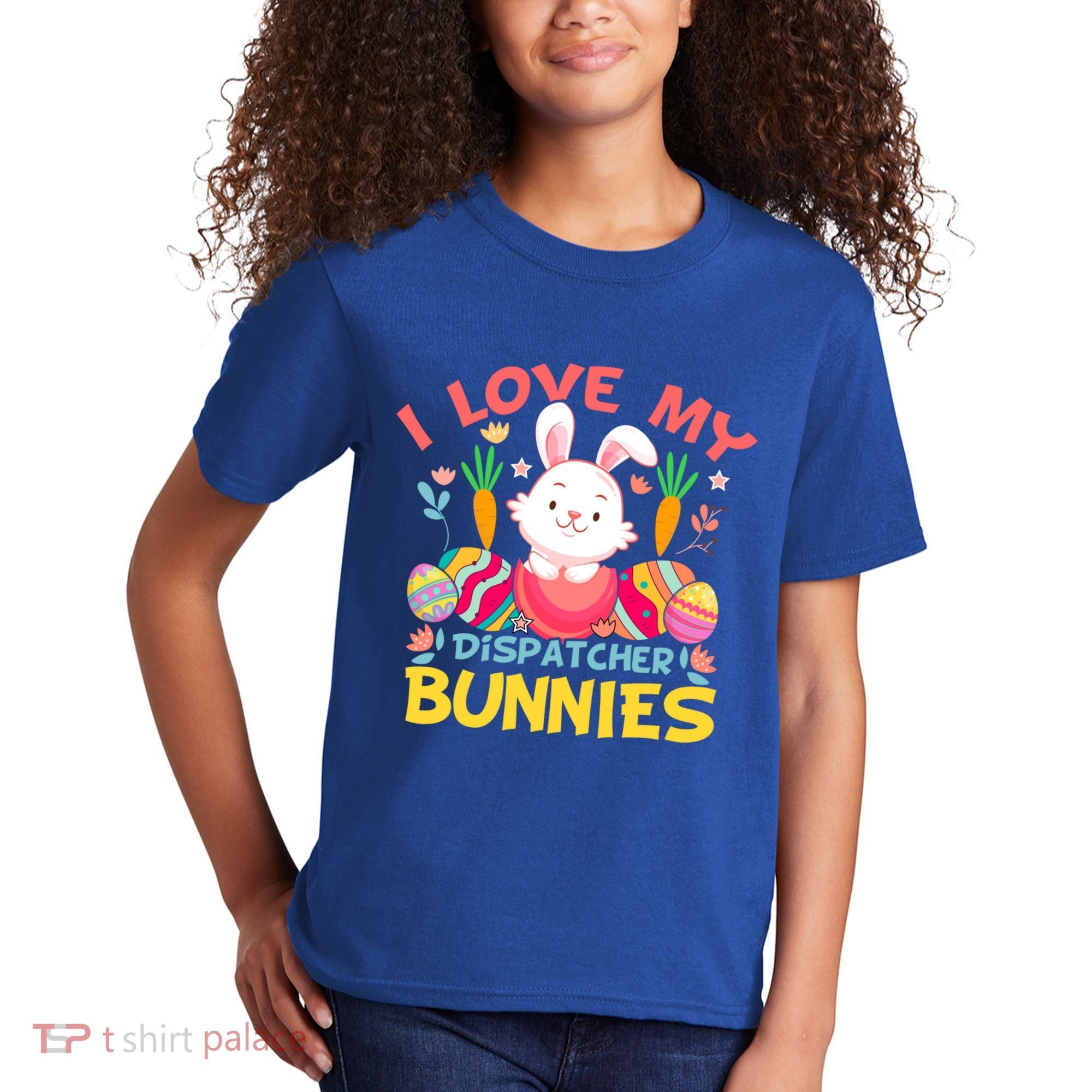 I Love My Dispatcher Bunnies 911 Dispatcher Easter Day Great Gift Kids T-Shirt