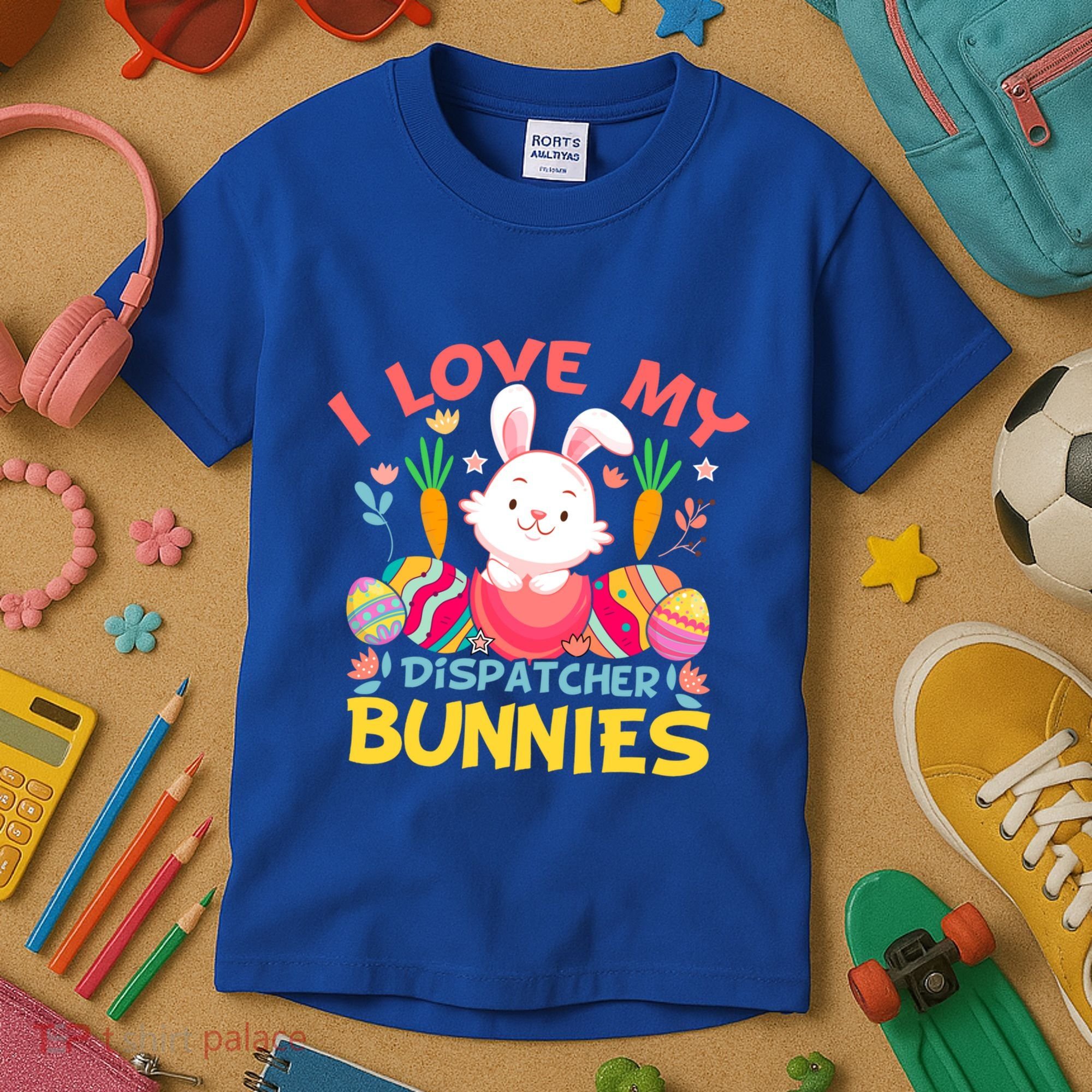 I Love My Dispatcher Bunnies 911 Dispatcher Easter Day Great Gift Kids T-Shirt