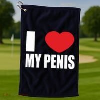 I Love My Penis Lustig Macho Funny Party Golf Towel thumb 1