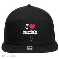 I Love M.A.R.I.A.H 7 Panel Mesh Trucker Snapback Hat thumb 0