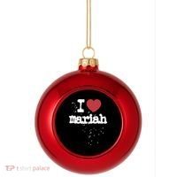 I Love M.A.R.I.A.H Plastic Christmas Ball Ornament thumb 0