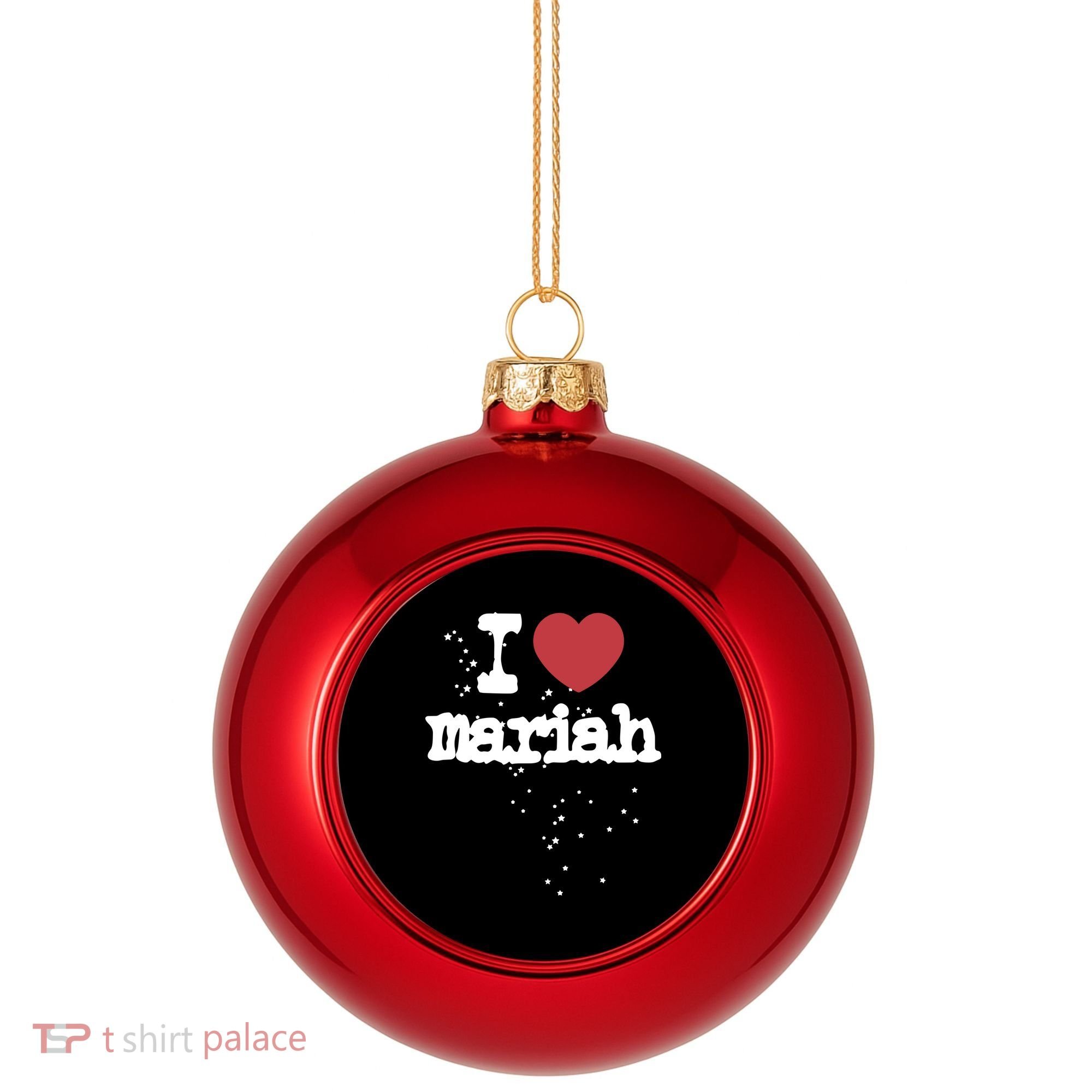I Love M.A.R.I.A.H Plastic Christmas Ball Ornament