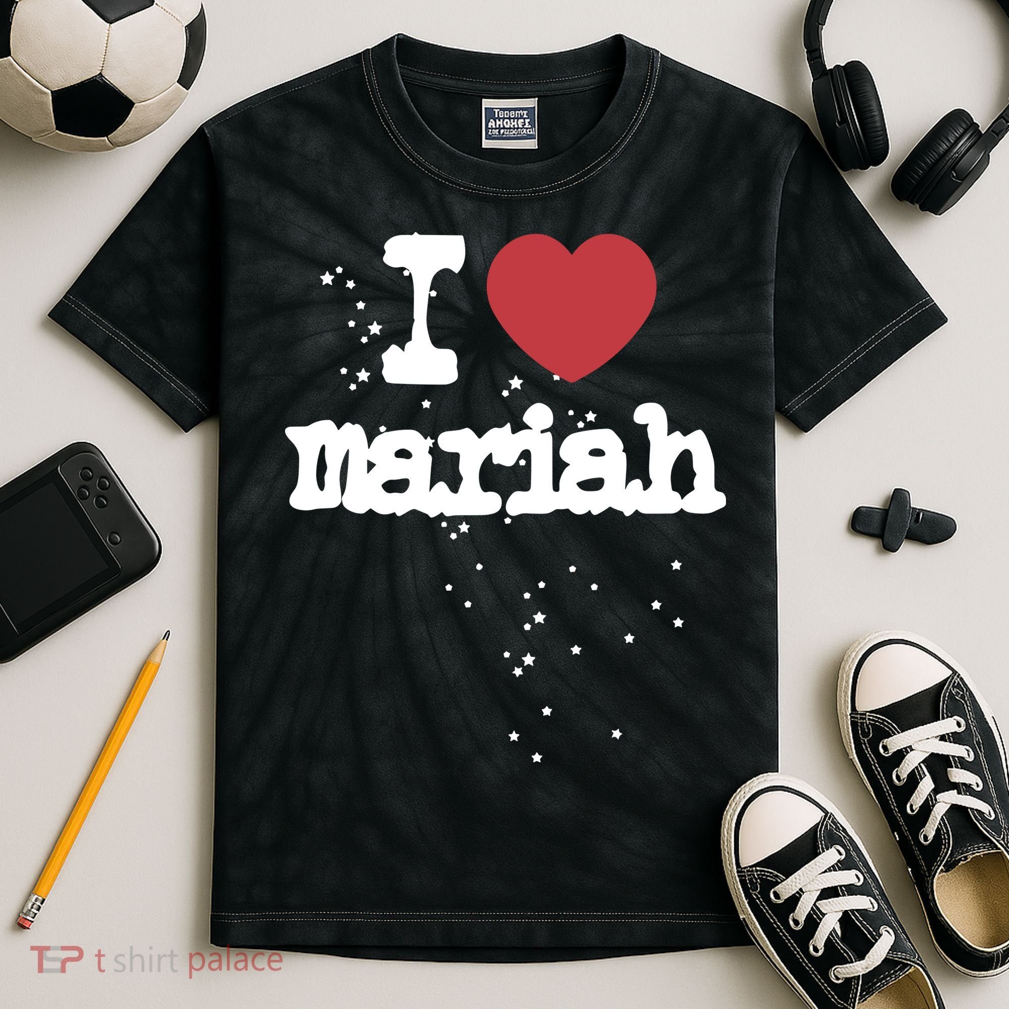 I Love M.A.R.I.A.H Kids Tie-Dye T-Shirt