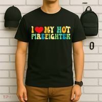 I Love My Hot Firefighter Boyfriend Couple Matching  T-Shirt thumb 6
