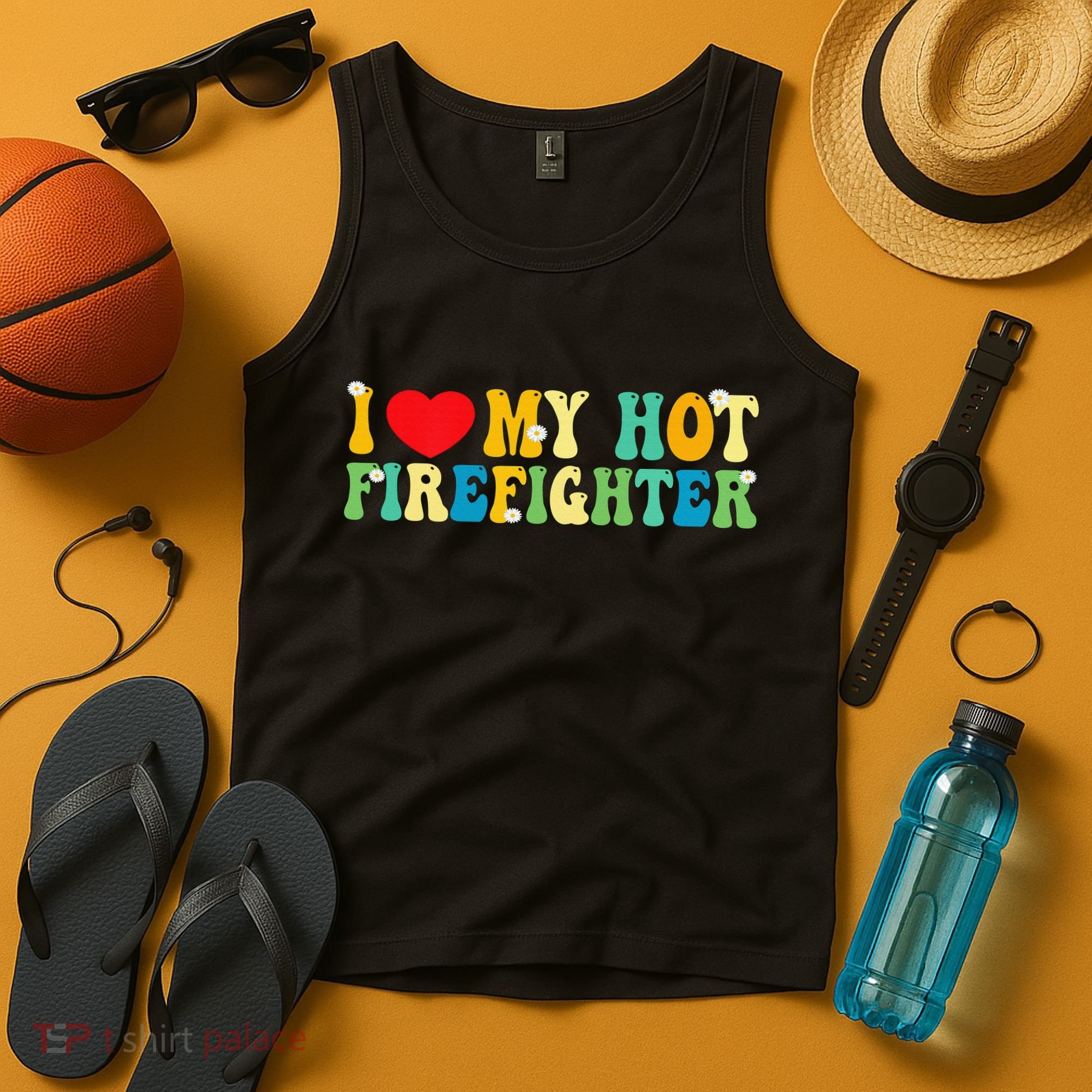 I Love My Hot Firefighter Boyfriend Couple Matching  Tank Top