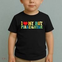 I Love My Hot Firefighter Boyfriend Couple Matching  Toddler T-Shirt thumb 2
