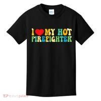 I Love My Hot Firefighter Boyfriend Couple Matching  Kids T-Shirt thumb 0