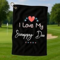 I Love My Scrappy Doo Cute Mothers Day Gift Golf Towel thumb 1