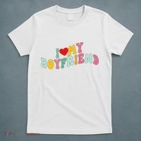 I Love My Boyfriend Groovy I Red Heart My Boyfriend BF T-Shirt thumb 5