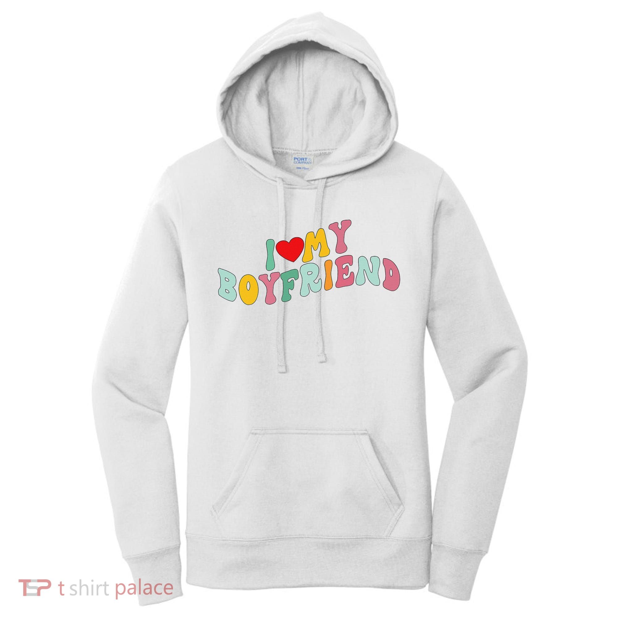 I Love My Boyfriend Groovy I Red Heart My Boyfriend BF Women's Hoodie