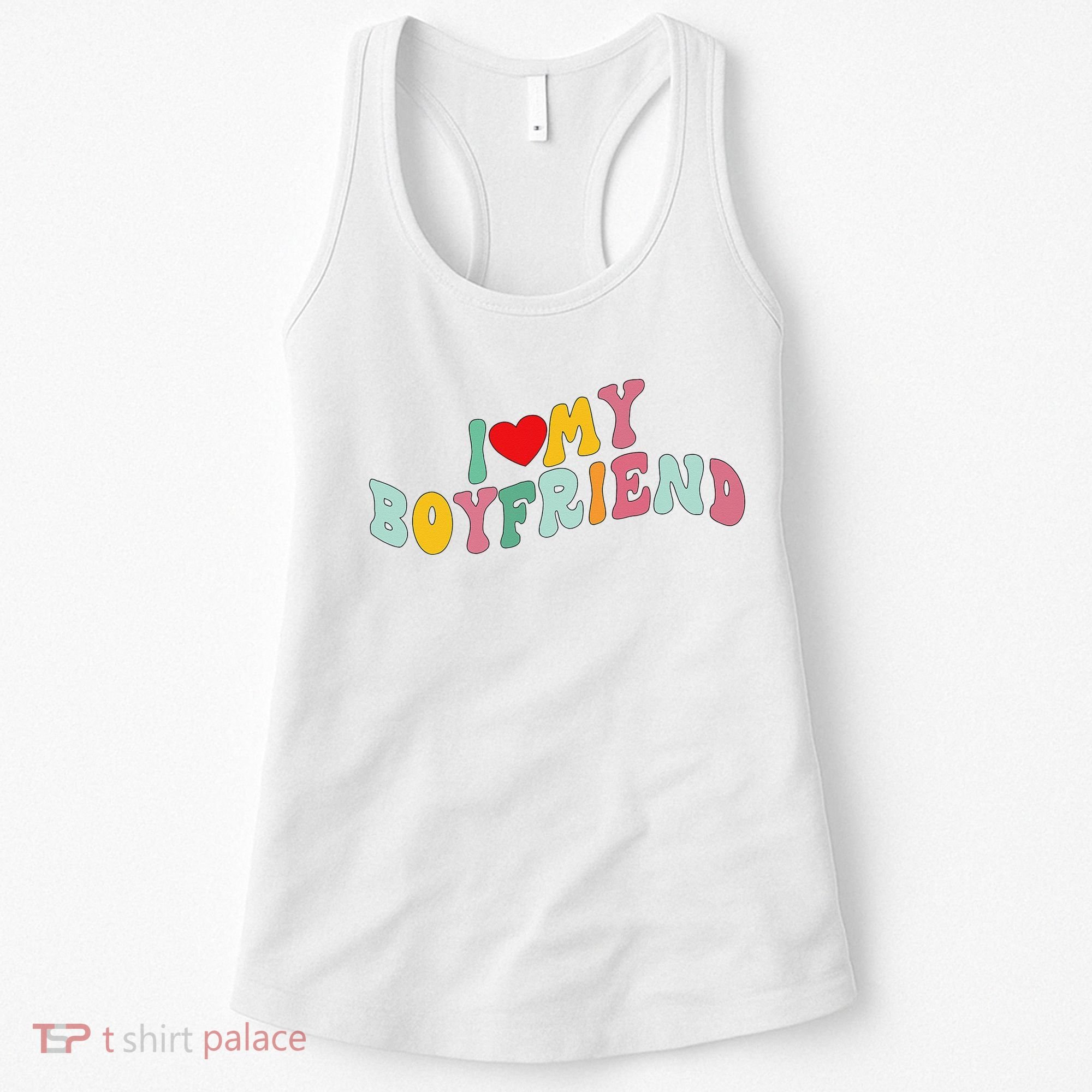 I Love My Boyfriend Groovy I Red Heart My Boyfriend BF Women's Tank Top