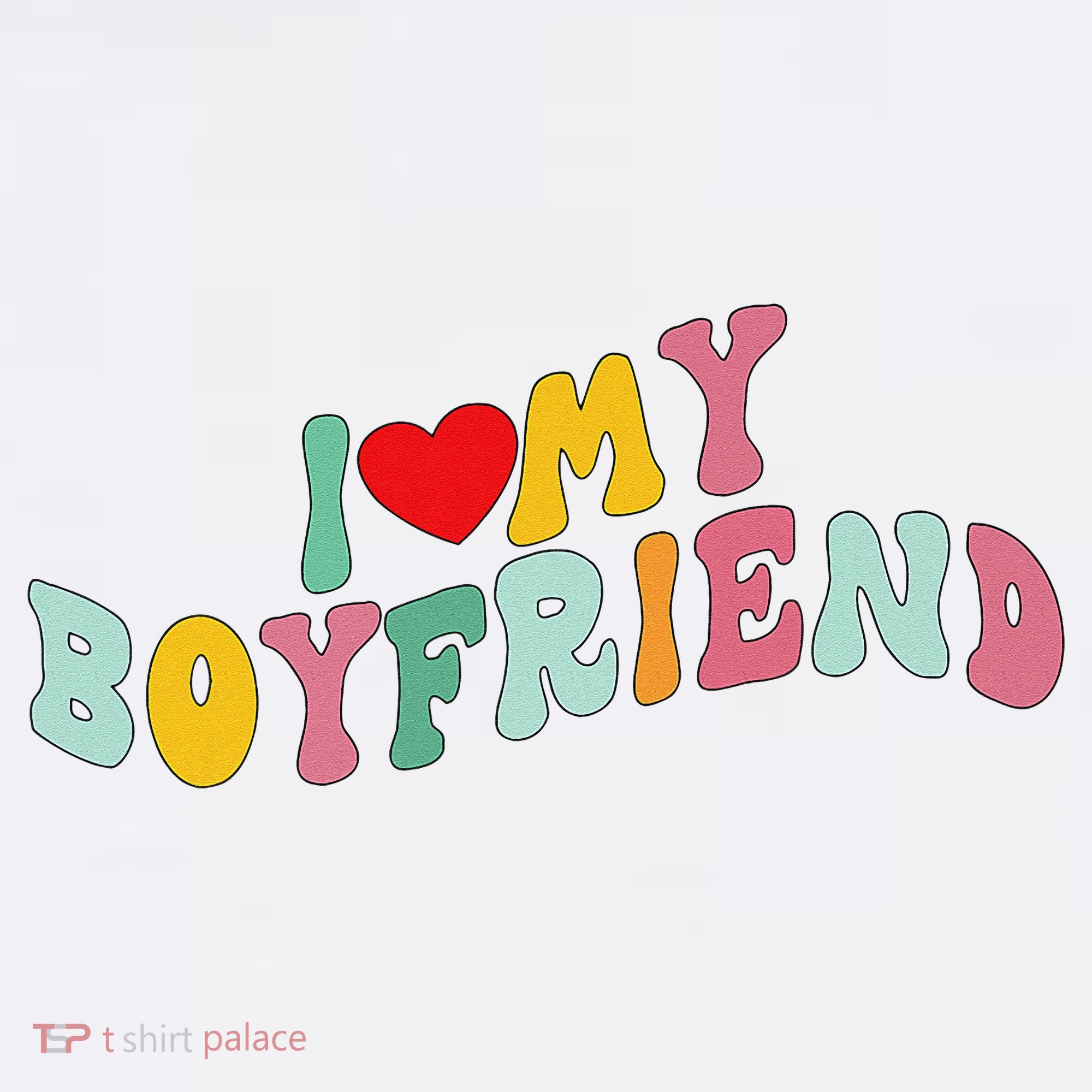 I Love My Boyfriend Groovy I Red Heart My Boyfriend BF Women's Tank Top