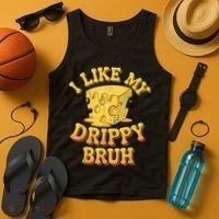 I Like My Cheese Drippy Bruh Funny Meme Pop Culture Tank Top thumb 4