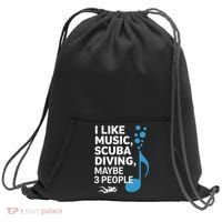 I Like Music Scuba Diving Maybe Three People Dad Fathers Sweatshirt Cinch Pack Bag thumb 0