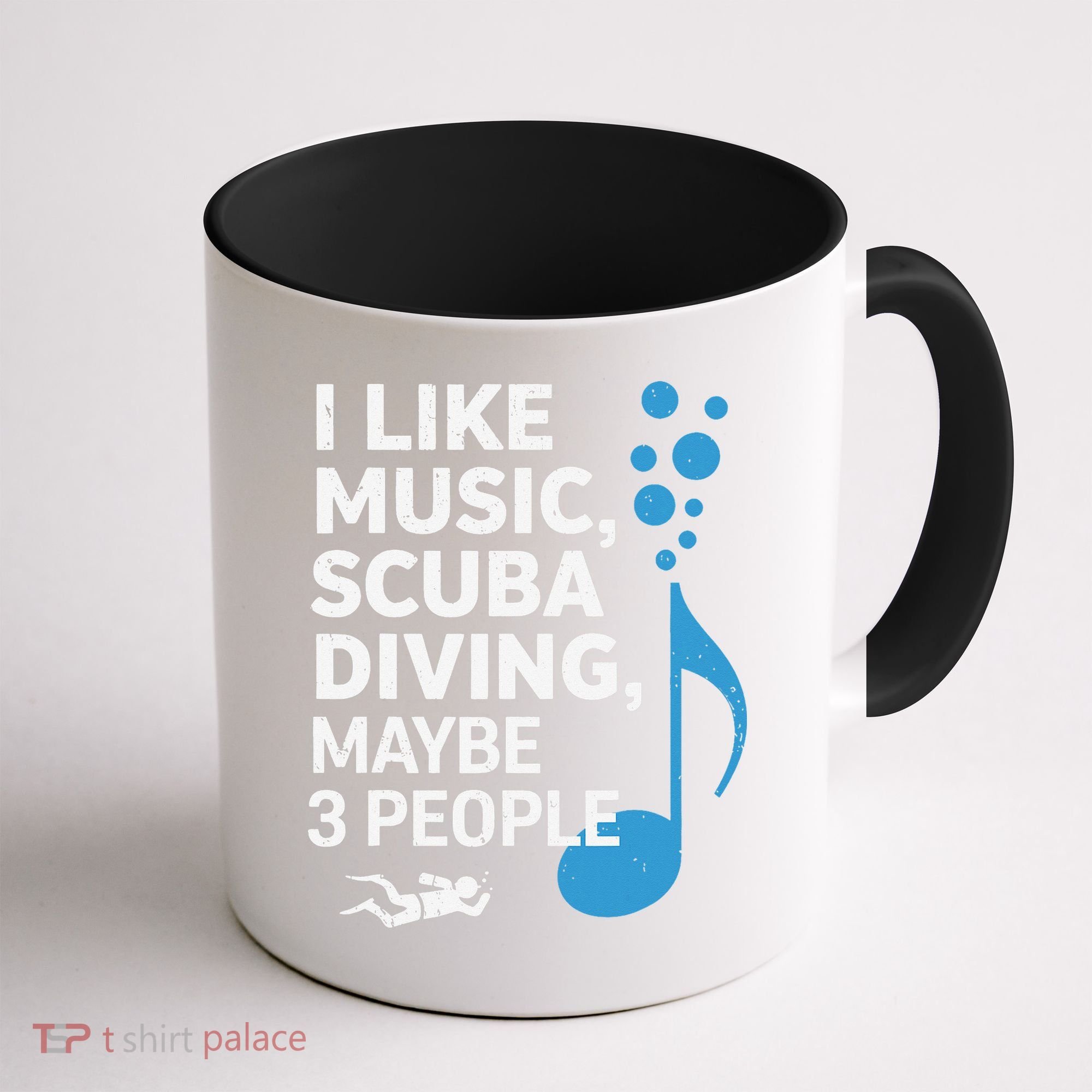 I Like Music Scuba Diving Maybe Three People Dad Fathers Coffee Mug