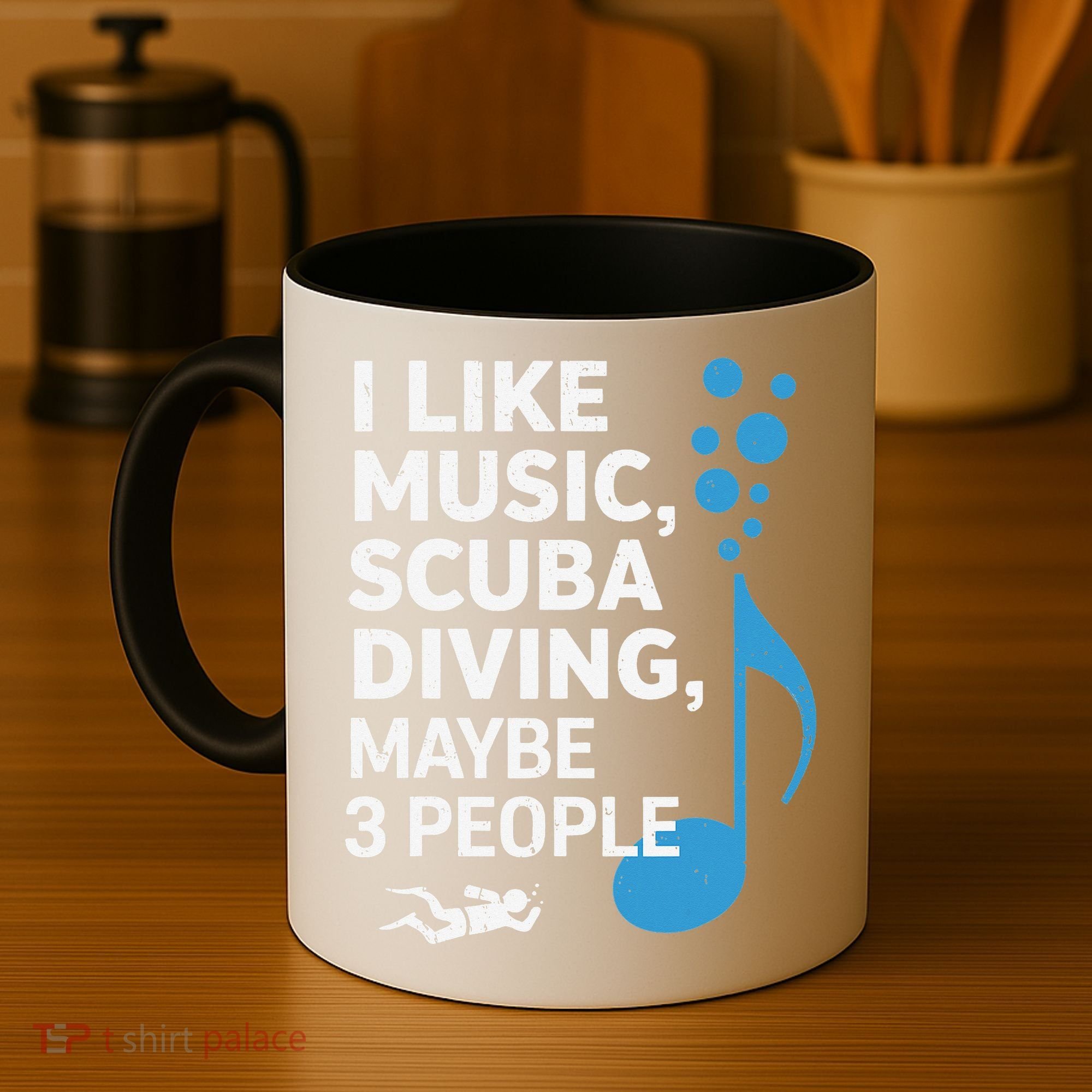 I Like Music Scuba Diving Maybe Three People Dad Fathers Coffee Mug