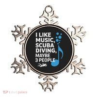 I Like Music Scuba Diving Maybe Three People Dad Fathers Ornament thumb 0