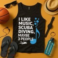 I Like Music Scuba Diving Maybe Three People Dad Fathers Tank Top thumb 4