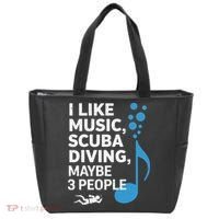 I Like Music Scuba Diving Maybe Three People Dad Fathers Tote Bag thumb 0