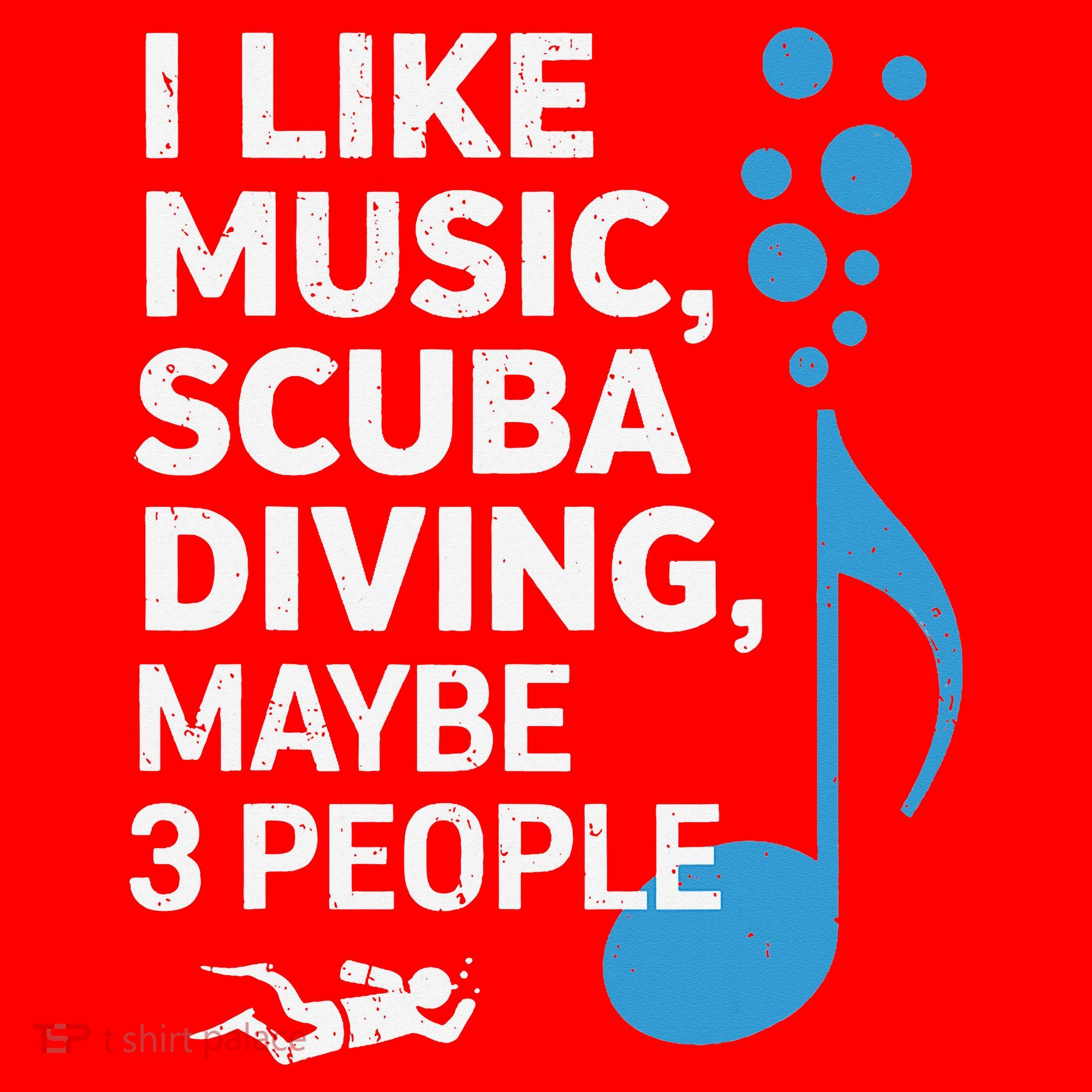 I Like Music Scuba Diving Maybe Three People Dad Fathers Santa Hat