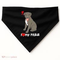 I Love My Pitbull Gift Pit Bull Terrier Gift USA-Made Doggie Bandana thumb 0