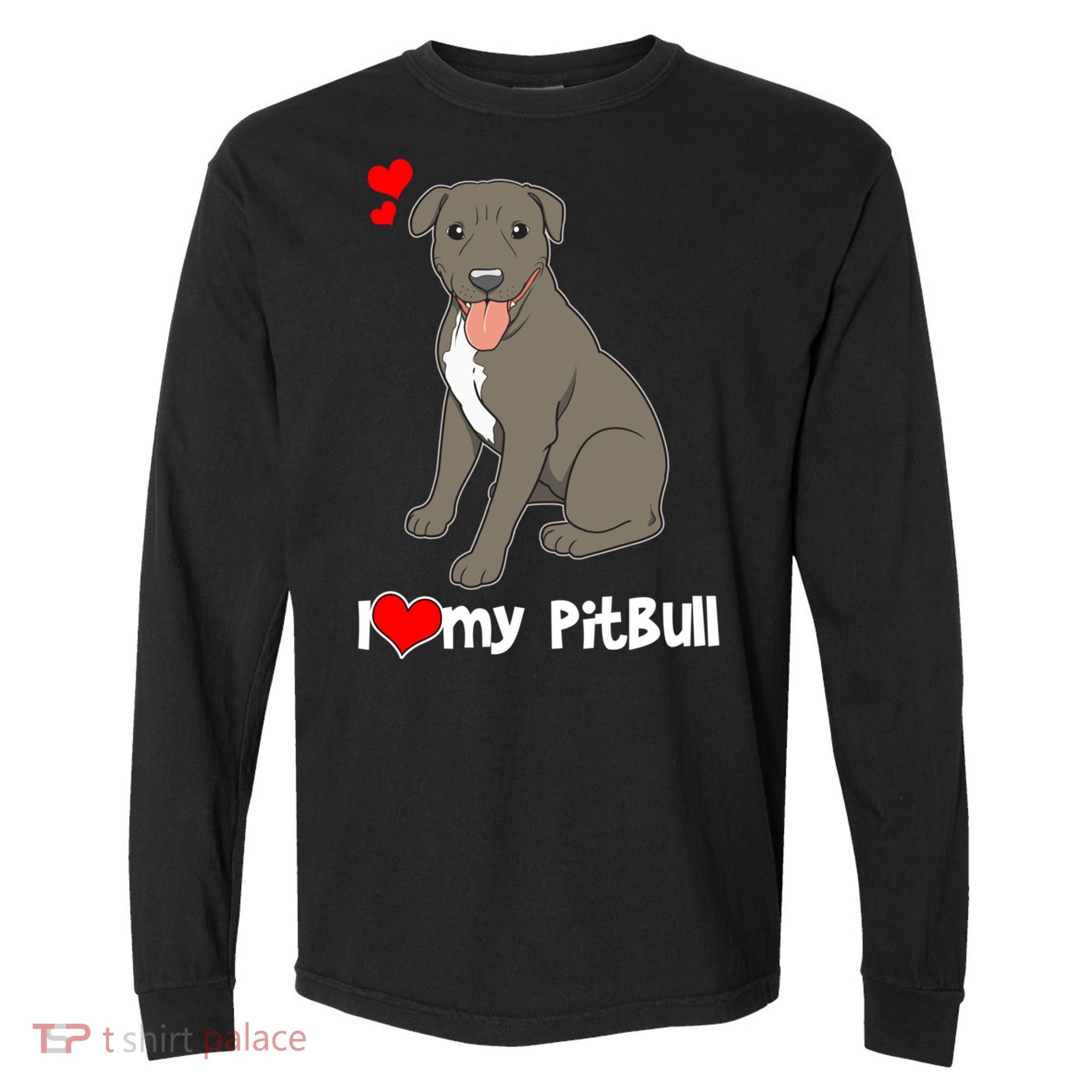 I Love My Pitbull Gift Pit Bull Terrier Gift Comfort Colors Heavyweight Long Sleeve T-Shirt