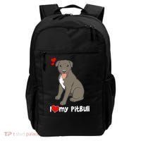 I Love My Pitbull Gift Pit Bull Terrier Gift Backpack thumb 0