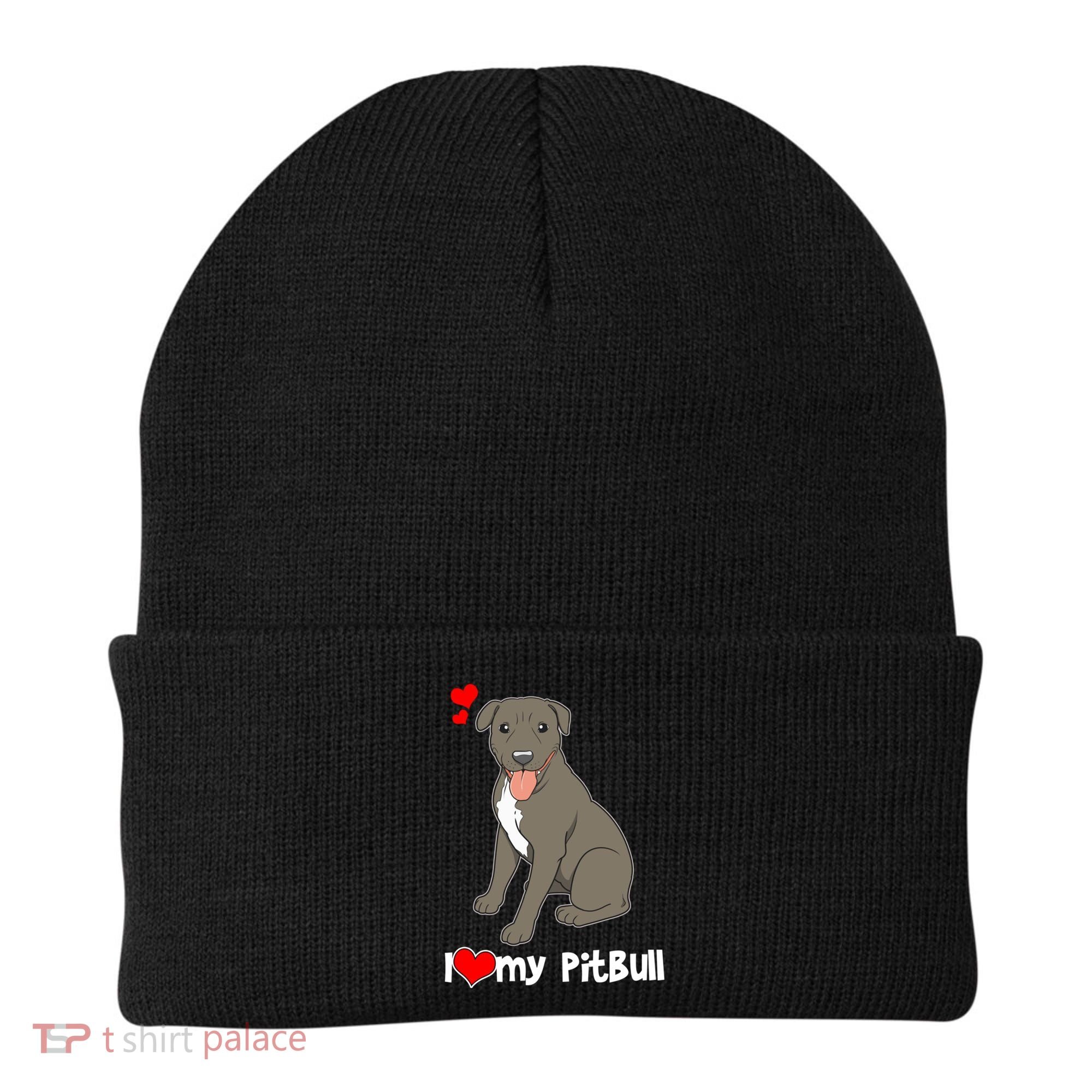 I Love My Pitbull Gift Pit Bull Terrier Gift Beanie