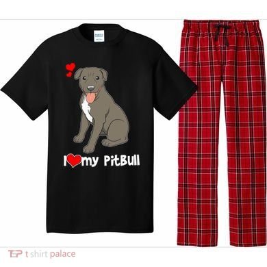 I Love My Pitbull Gift Pit Bull Terrier Gift Pajama Set