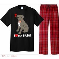 I Love My Pitbull Gift Pit Bull Terrier Gift Pajama Set thumb 0