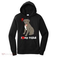 I Love My Pitbull Gift Pit Bull Terrier Gift Women's Hoodie thumb 0
