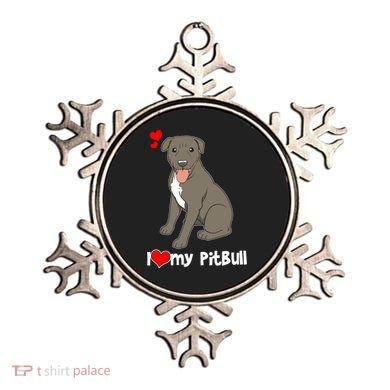 I Love My Pitbull Gift Pit Bull Terrier Gift Ornament