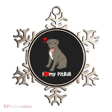 I Love My Pitbull Gift Pit Bull Terrier Gift Ornament