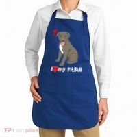 I Love My Pitbull Gift Pit Bull Terrier Gift Apron thumb 2
