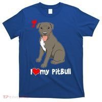 I Love My Pitbull Gift Pit Bull Terrier Gift T-Shirt thumb 0