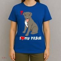 I Love My Pitbull Gift Pit Bull Terrier Gift T-Shirt thumb 4